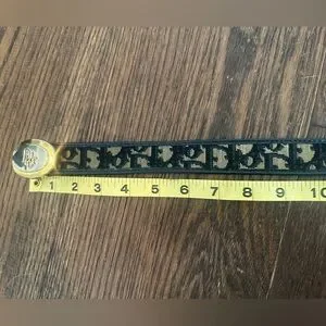 DIOR Belt w/ Gold & Silver Dior Buckle & Blue Oblique Jacquard Print sz 70 Dior | Accessories | Dior Belt W Gold Silver Dior Buckle  main image 3